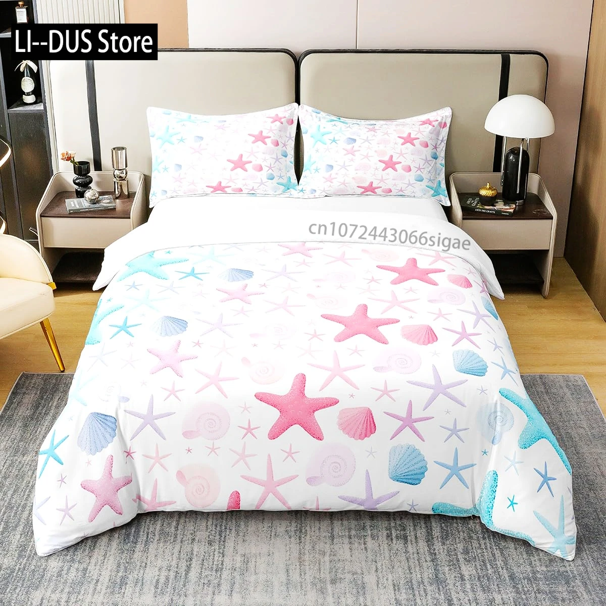 

Blue Green Coastal Quilts Full Queen Size Bedding Coverlet Soft Starfish Bed Cover Ocean Quilt Set Seaside Home Decoration 3 Pcs