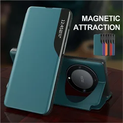 Window Magnetic Flip Phone Case For Huawei Honor Magic 7 6 5 Lite X9C X9B X9A 5G Book Leather Cover Holder Anti-fall Funda Coque