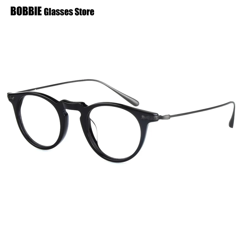 

Retro Round Glasses Frame Men 5343 Pure Titanium Leg Ultralight Eyeglasses Women Spectacles Reading Computer Optics Eyewear New