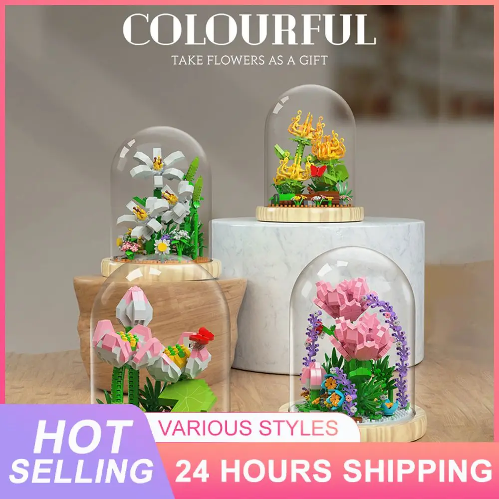 

Mini 3d Model Flower Block Flower Building Blocks Flower Cactus Assembly Toys Puzzle Block Toys Surprise And Romantic Diy