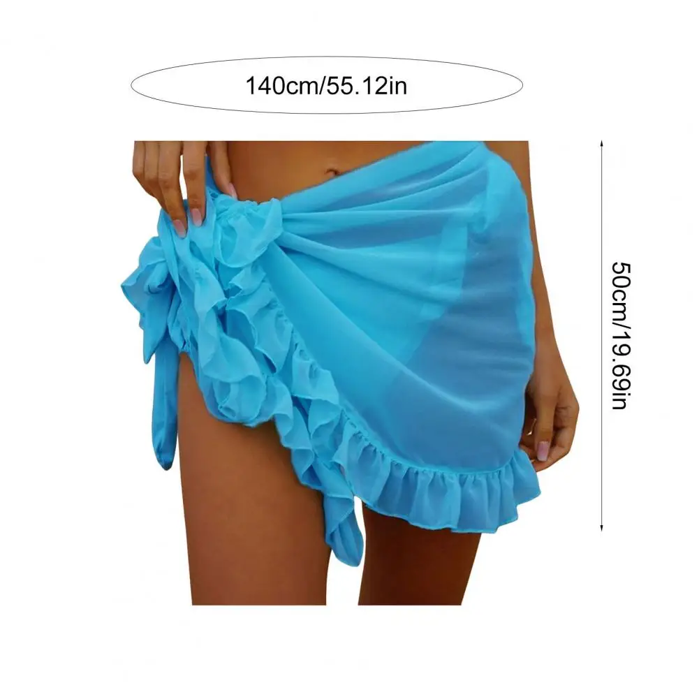 Bikini Cover-Ups Wrap Pareo Scarf for Women Chiffon Swimwear Cover Up Wraps Beach Sexy Skirts See-Through Scarf Cover Up Dress 1
