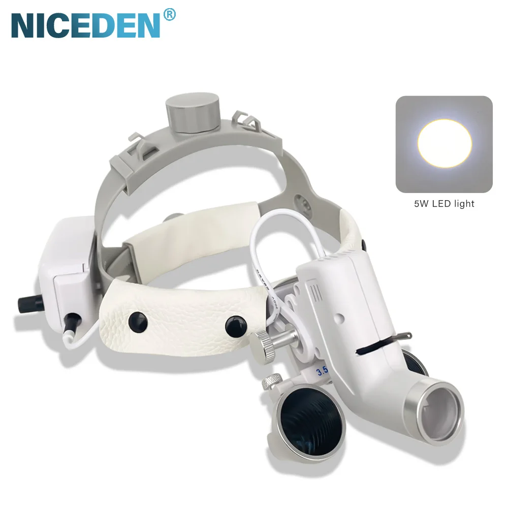 5W Dental LED 2.5X 3.5X Medical Magnification Focusing Headlight With Binocular Loupe Magnifier Dental Optical Surgical Type