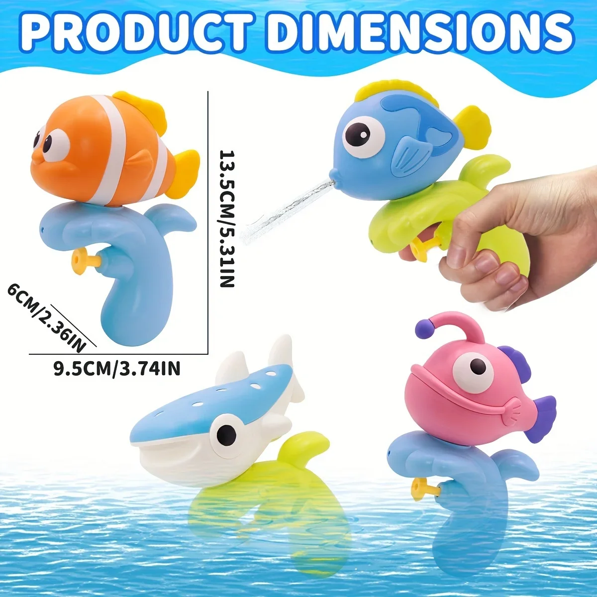 1pcs Cartoon Underwater Animal Splash-Friendly Water Gun - Long Range & Large Capacity, Beach & Bath Play, Gift for Boys & Girls