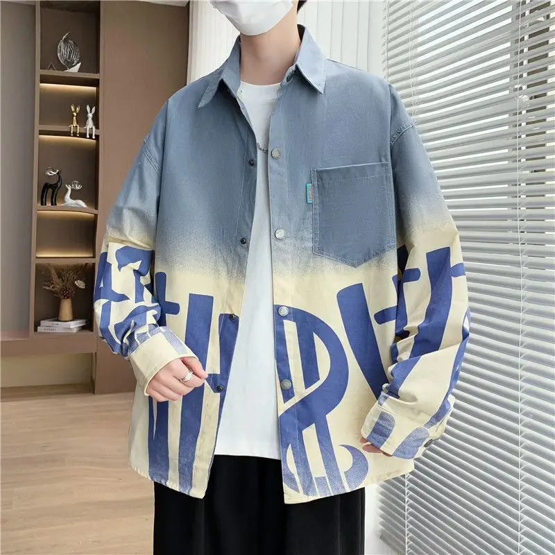 

New Men's Casual Loose irt Autumn Faion Versatile Outerwear Stand Fit Long Sve Pure Color Collarl Open Cardigan