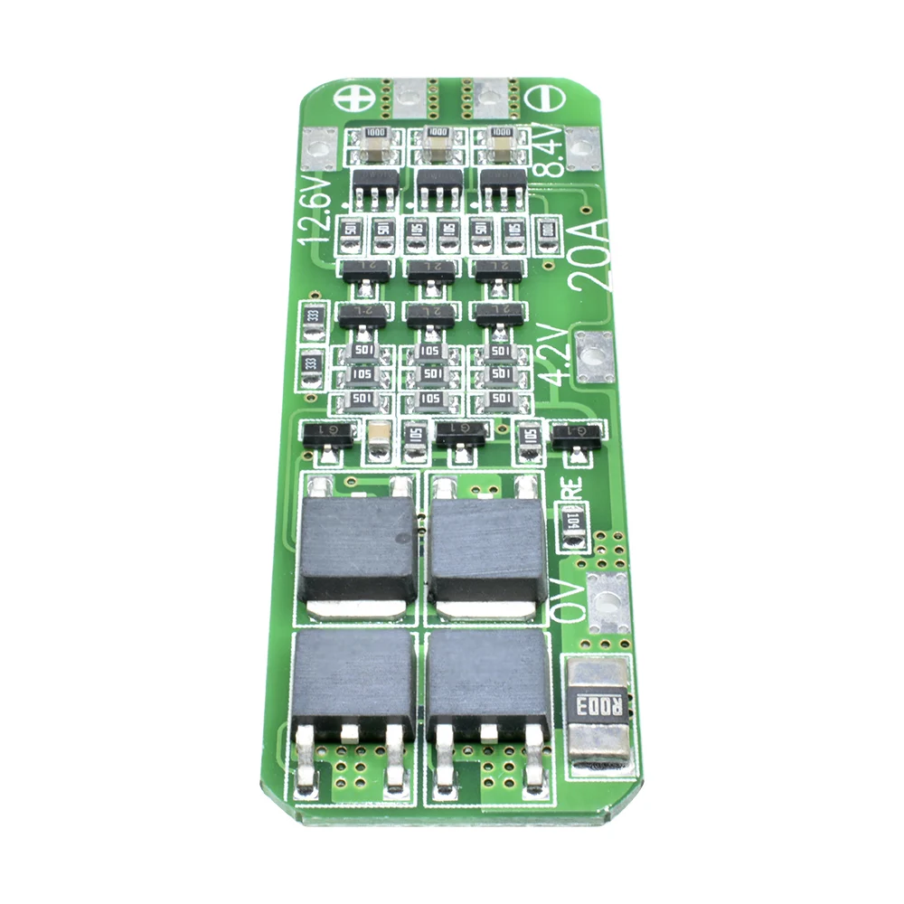 3S 20A Li-ion Lithium Battery 18650 Charger PCB BMS Protection Board For Drill Motor 12.6V Lipo Cell Module 64x20x3.4mm