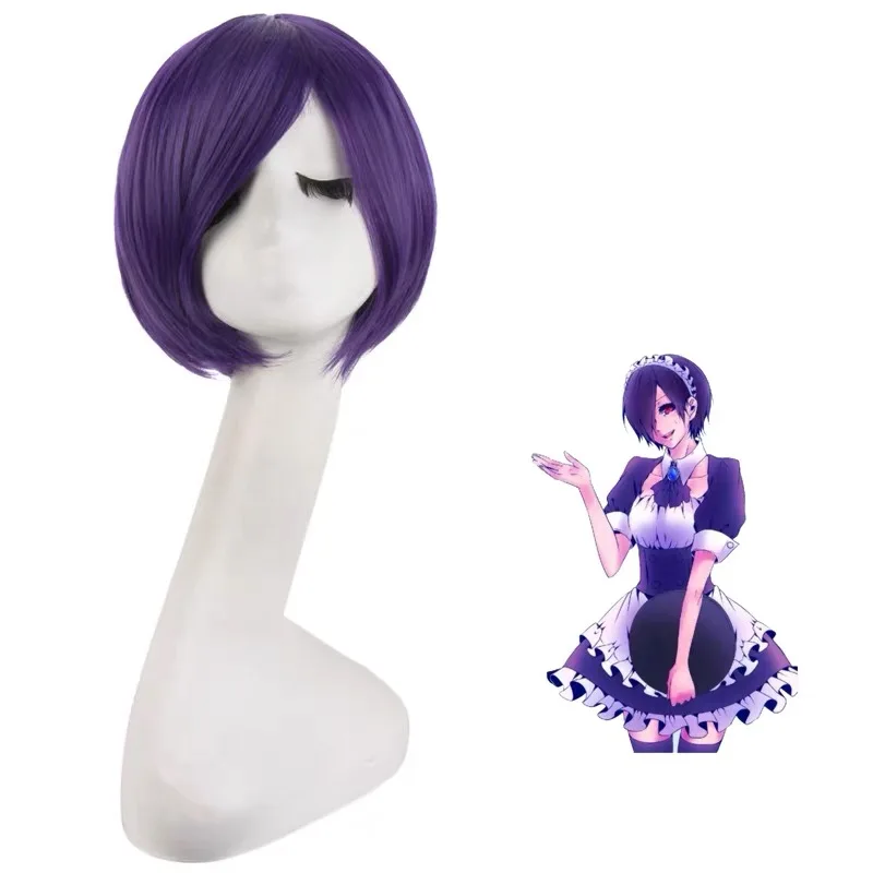 

Тока Киришима Тоука Косплей Парик Аниме Токийский Гуль Короткие Фиолетовые Термостойкие Парики Из Синтетических Волос Костюм Вечеринка Peruca Pelucas