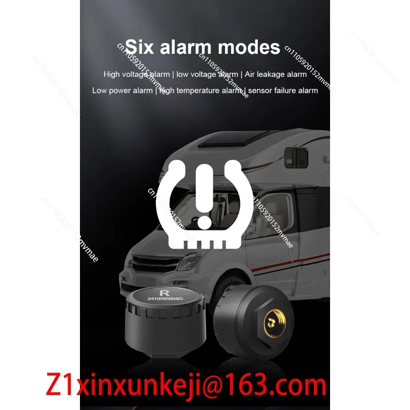 Universal Bluetooth TPMS Six Tire Pressure Sensors 200PSI Tyre Monitoring System ABS Digital for Android & IOS Devices