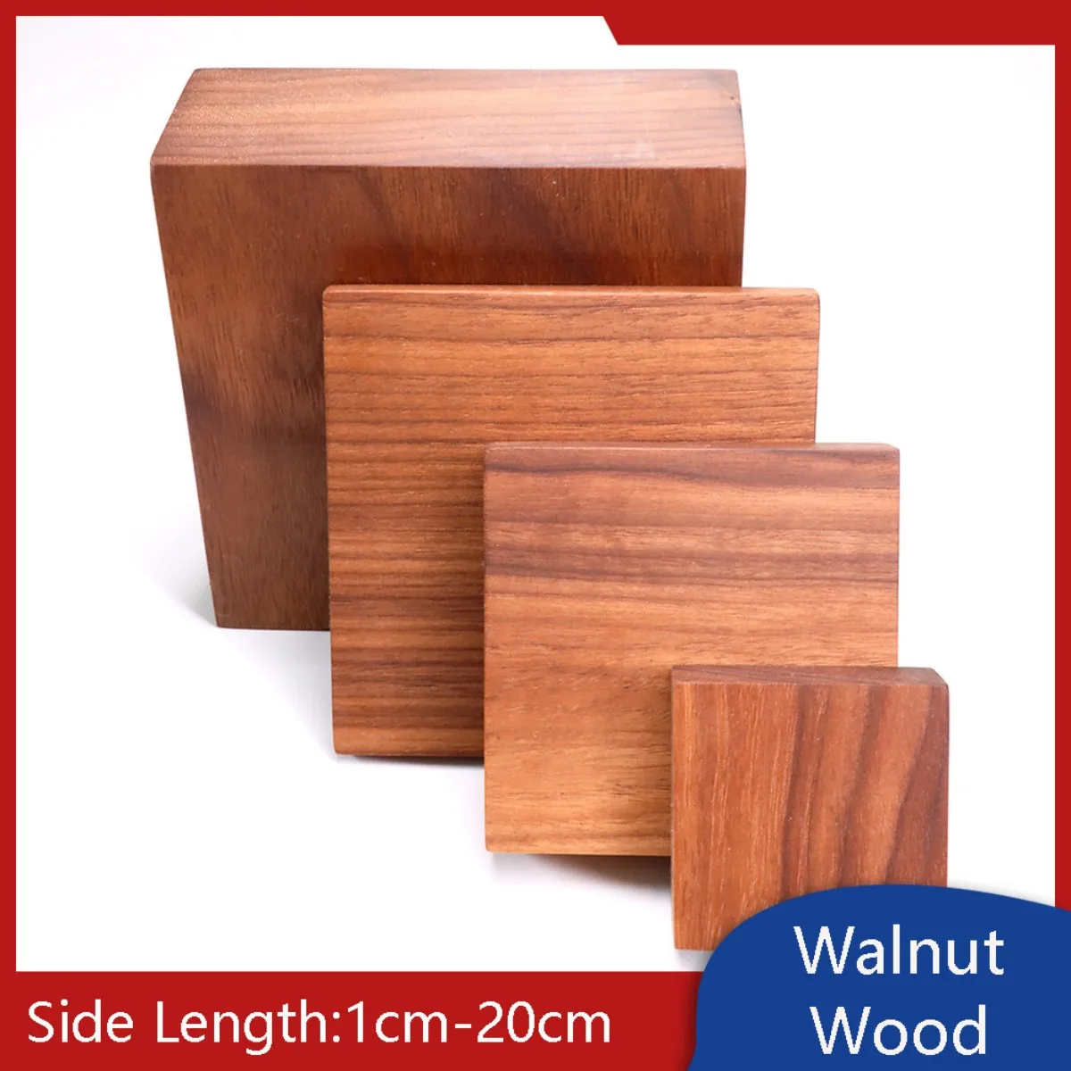 Solid Walnut Block Rectangular Wooden Block Handicrafts / Figure / Ornament Base Surface Finished with Wax Oil
