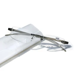 Gray TR90 Reading Glasses Unisex Rimless Presbyopic Glasses +0.5+0.75 +1 +1.25 +1.5 +1.75 +2 +2.25 +2.5 +2.75 +3.25 +3.5 +3.75+4