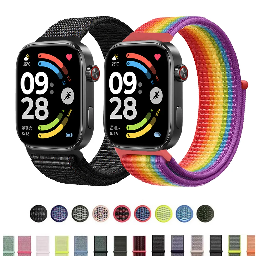 Nylonband für Redmi Watch 4 5 6 Armbandzubehör Sport Nylon Ersatzgürtel Smartwatch-Armband Correa Mi Band 8 9 Pro Band