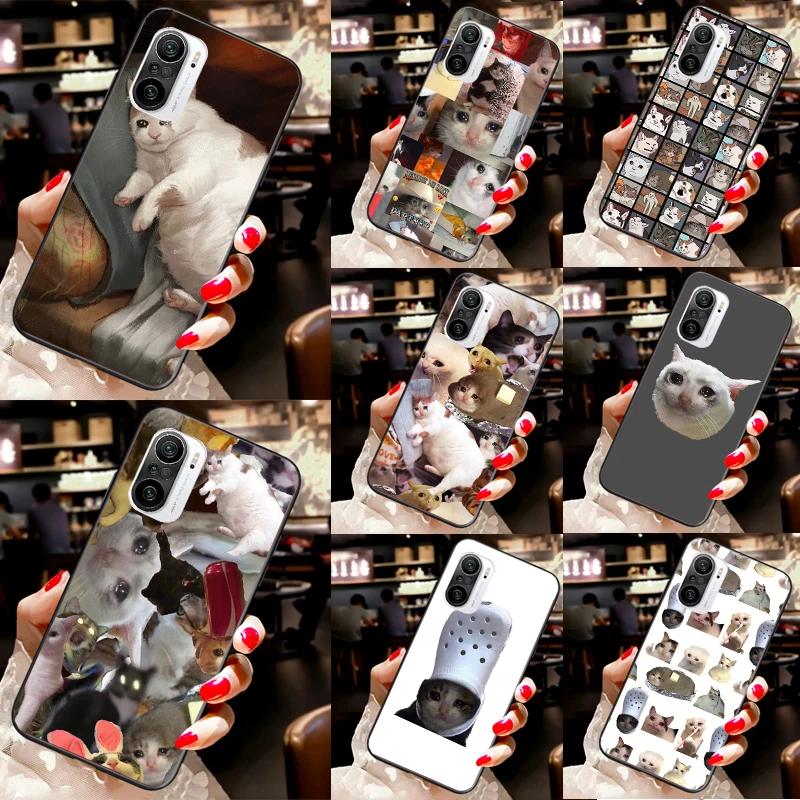 Crying Cat Memes Case For POCO F5 X3 X4 X5 Pro C40 M4 M5s F3 F4 GT Cover For Xiaomi 13 12 Lite 11T 12T Pro