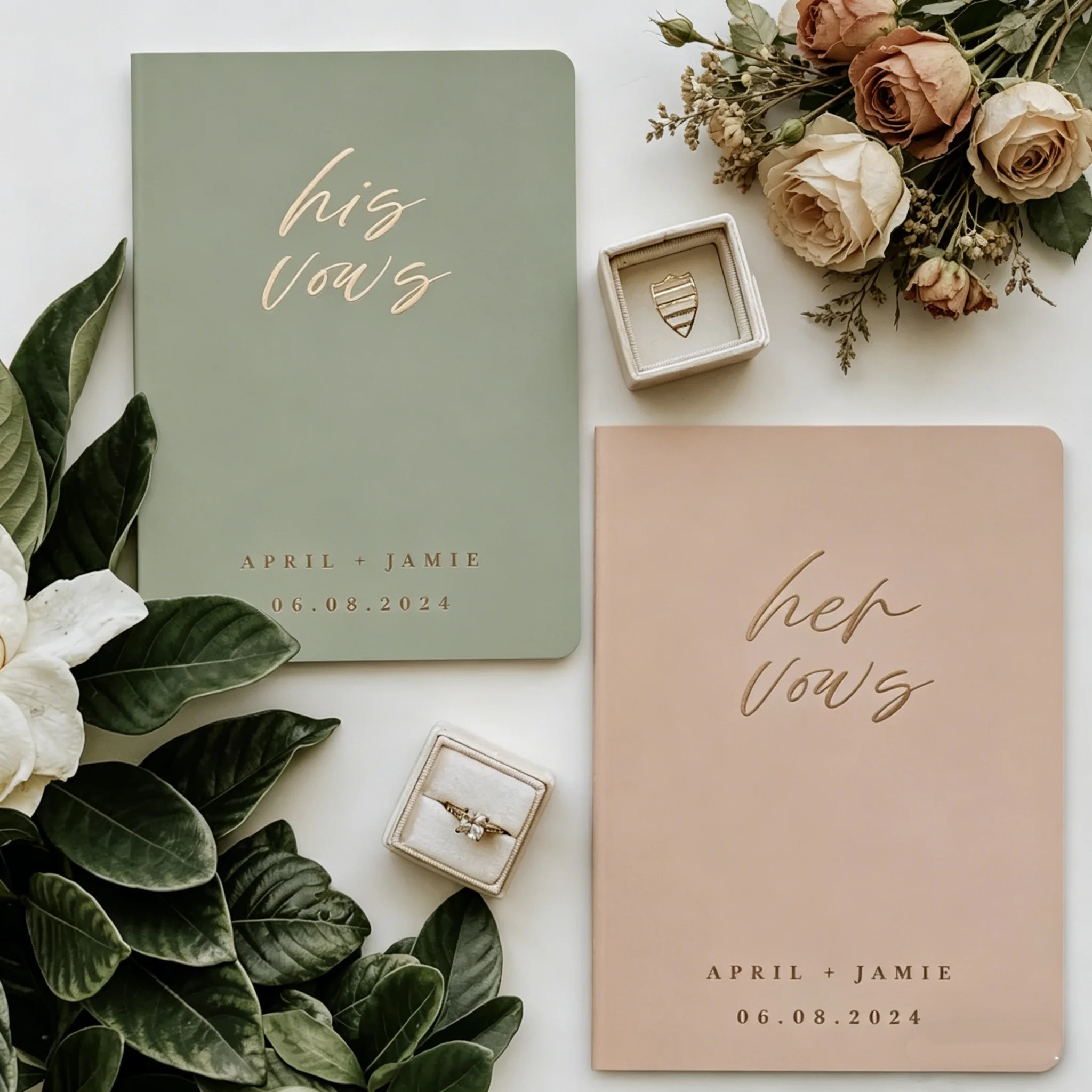 

Персонализированные свадебные блокноты для клятв с золотой фольгой, набор из 2 штук, индивидуальные блокноты для клятв для него и для нее для свадебной церемонии