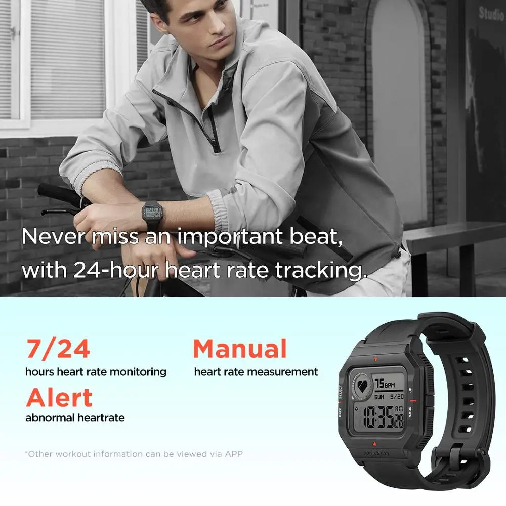 Amazfit Neo Smart Watch Heart Rate Monitoring And Sleep Monitoring 5ATM Waterproof Sport Watch Bluetooth 5.0 95New No Box