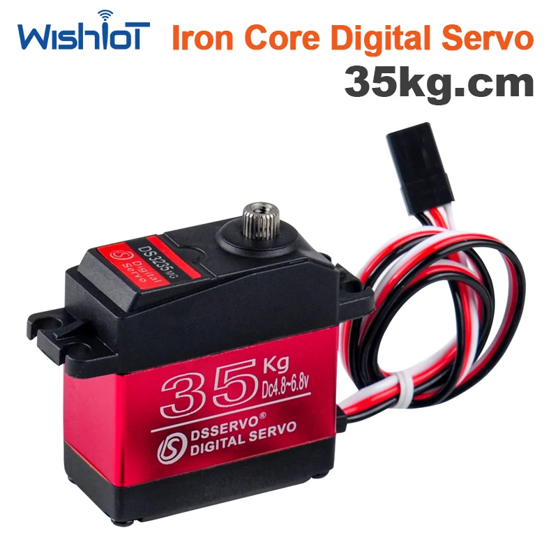 35kg Digital Servo High Torque Waterproof Steel Gear Core Motor with 25T Metal Servo Arm Set for RC Car Crawler DIY