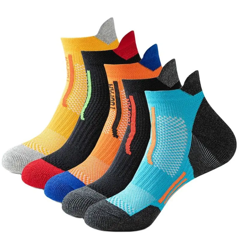 2023 New Men Sports Socks Professional Outdoor Basketball Cushion Terry Towel Bottom Non-Slip Running Breathable Socks