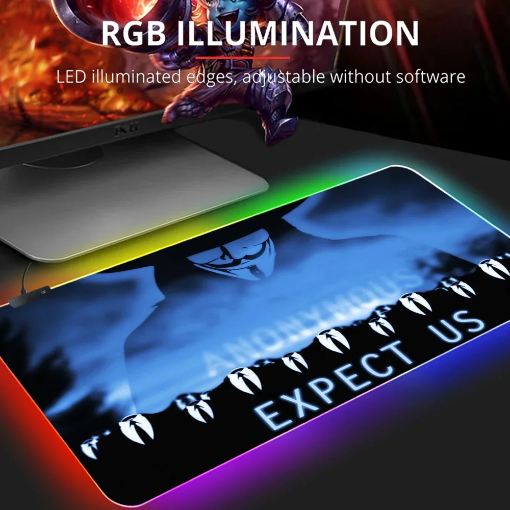 

RGB Mouse Pad Anonymous Gamer Keyboard Mouse Pad Balladeer Wanderer Gaming Large Mouse Mat Gamer Led Backlit Mousepad Wired