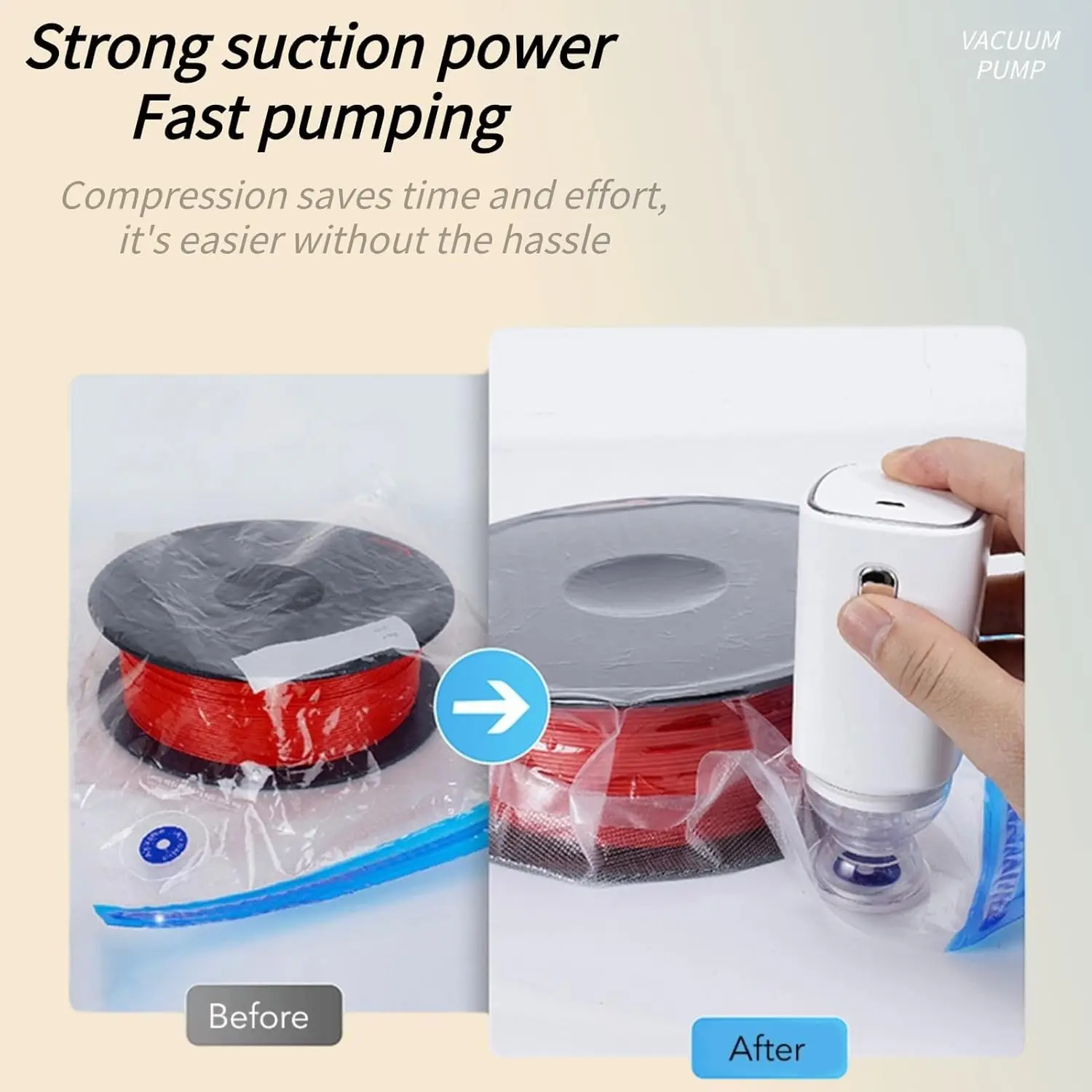 Auto Vacuum Pump USB Rechargeable Handheld Pump Mini Air Pump 3D Printer Filament Storage Bags for Travel Storage Food Bag