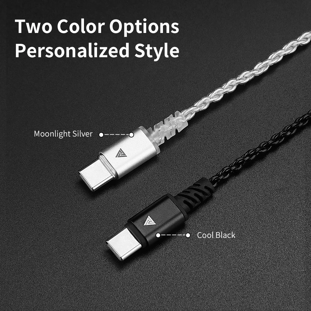 

New QKZ TC 100 Headphone Upgrade Cable Four Core Silver Plated 2Pin Type C With Hd Microphone For Audiophile In Ear Headphones