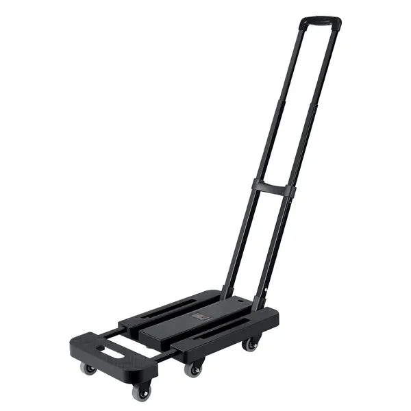 

Folding Hand Truck, 500 lbs, 6 Wheels, Expandable Base, Black