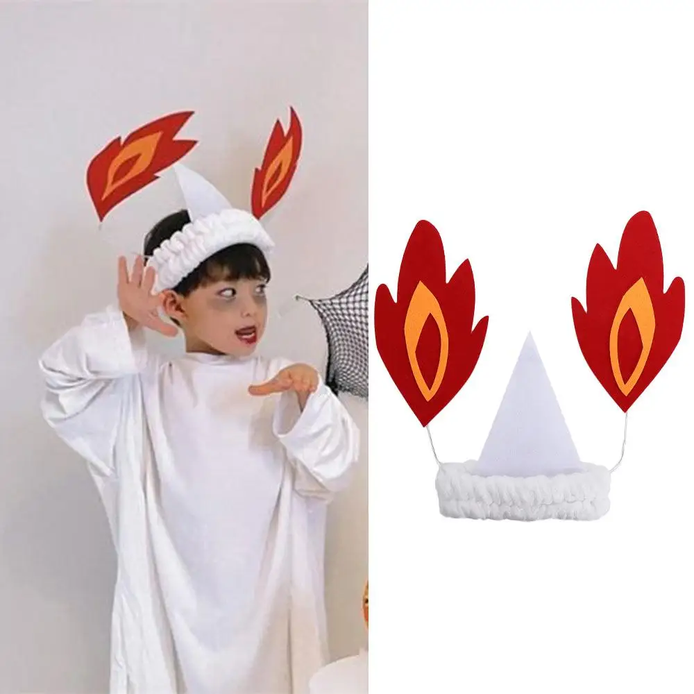 

Funny Scary Cosplay Headwear Fire Plush Headwear Halloween Headband Yuan Xiangqin Hair Hoop Women Hairbands