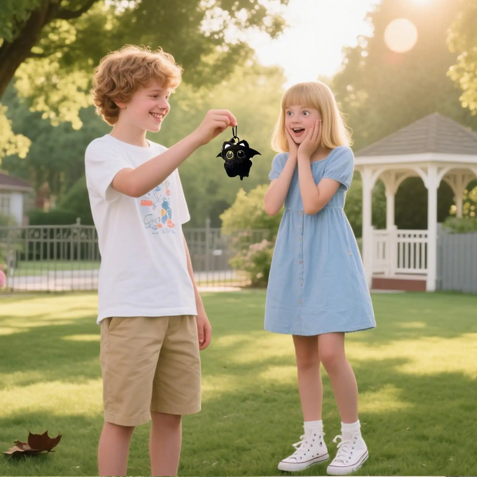 New Plush Keychain K awaii Black Cat Soft Plush Bag Charm Cute Backpack Purse Key Holder Decoration For Wallets Car Tote Handbag