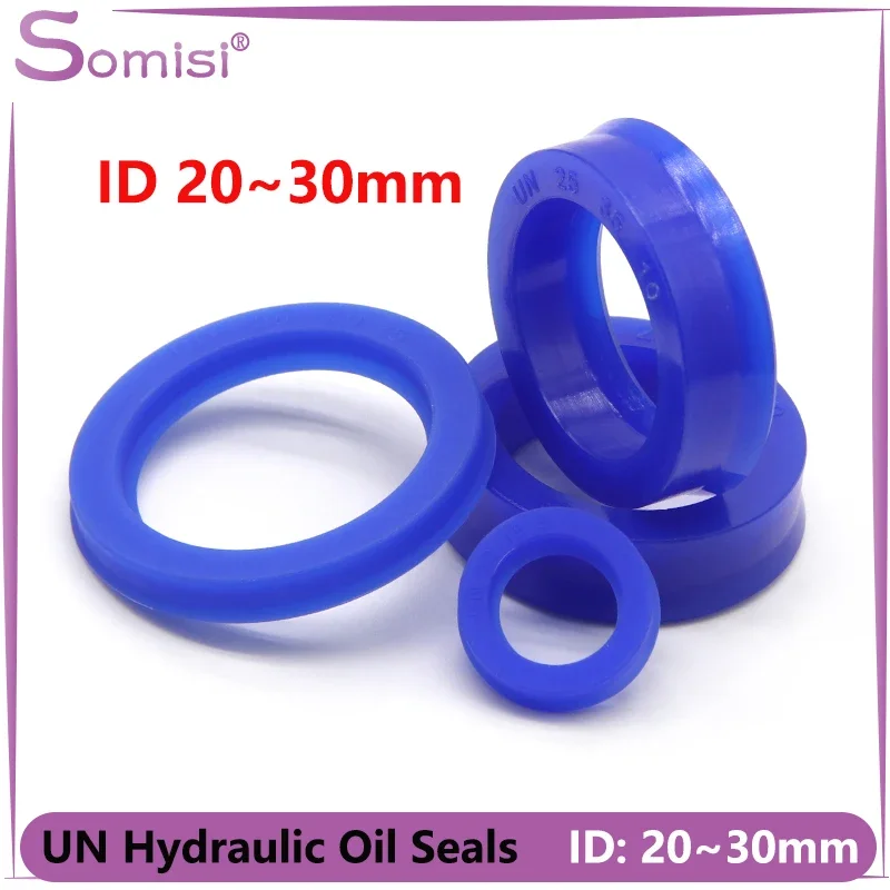 

5pcs UN Radial Shaft Hydraulic Seals (IDxODxTHK), ID 20-30mm Polyurethane Piston Shaft Piston Rod PU Single Lip U Cup Oil Seals