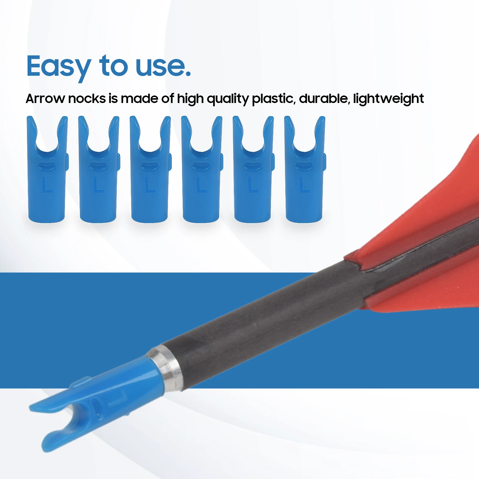 50 Pack L-Shaped Plastic Arrow Nocks Archery Spare Arrow Tip Parts Fit Compound & Recurve Bow Arrow Shaft Training Supplies