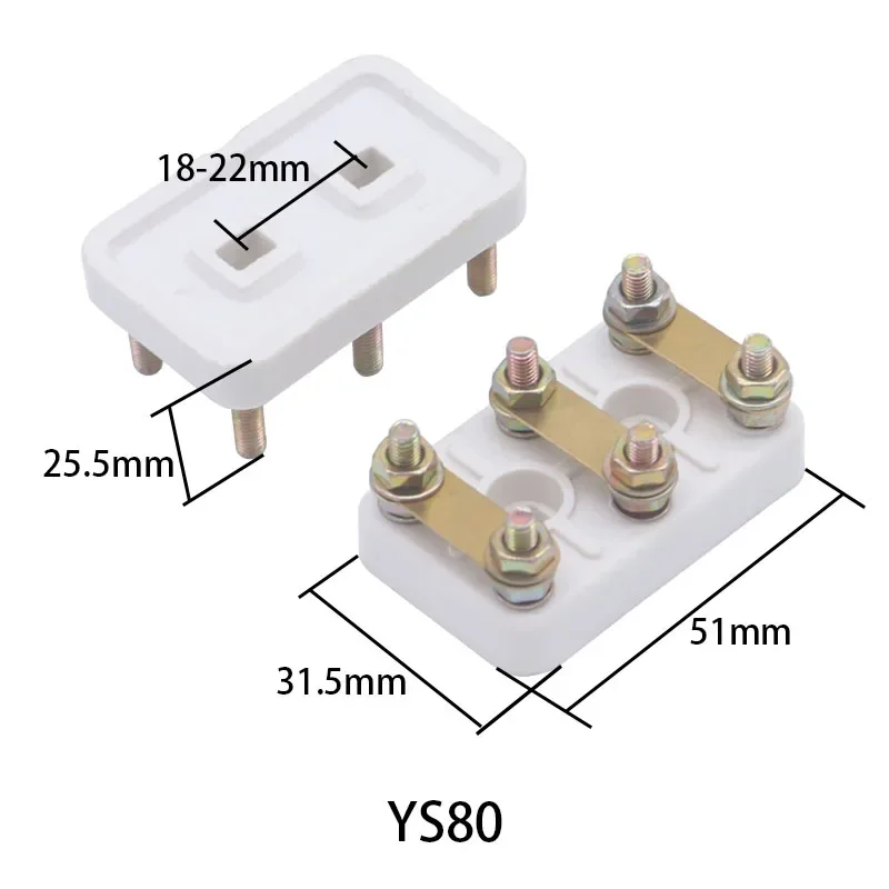 2Pcs YS80 for Wiring Board Rac Three-phase Motor Terminal Block