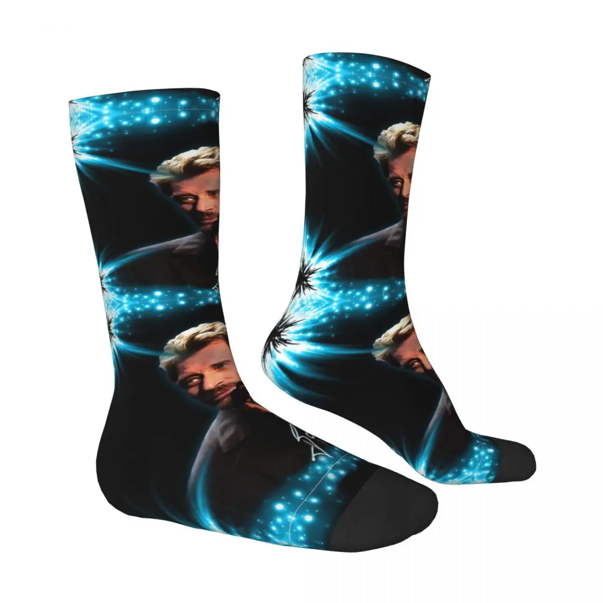 Tribute Johnny Hallyday French Rock Star Socks Male Mens Women Winter Stockings Polyester