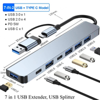 USB A Type C Hub Concentrator Docking Station Multi Adapter SD TF Card Reader Audio Multi-hub Dock Splitter For MacBook Air PC