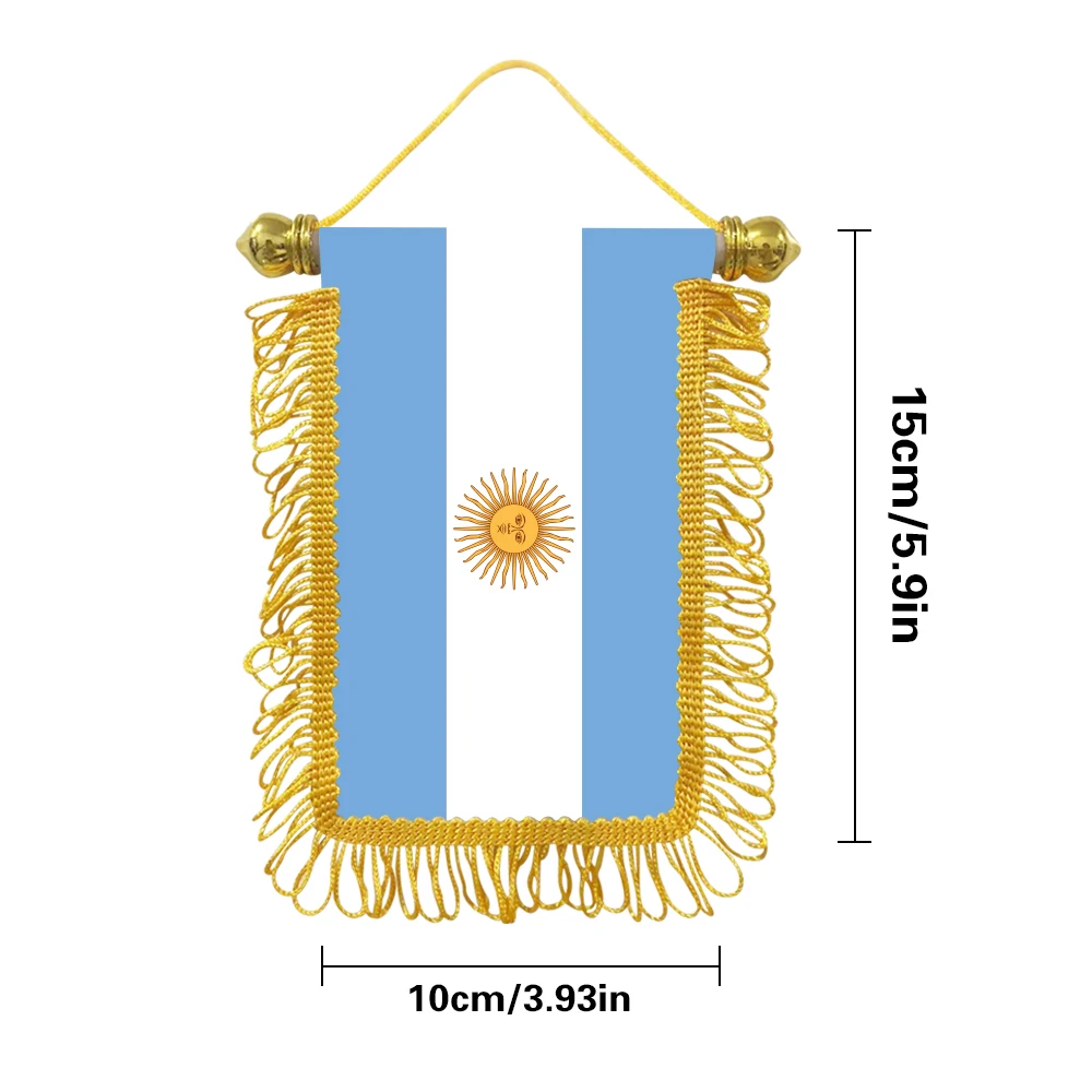 Argentina small hanging flag 10x15cm triangular flag car decoration hanging flag double-sided pattern with suction cup