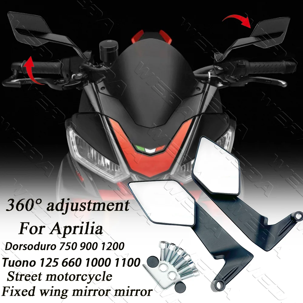 

Зеркало бокового вида для Aprilia Mana 850 Dorsoduro 1200 750 900 Tuono 125 660 1000 1100, зеркало заднего вида Stealth Winglets