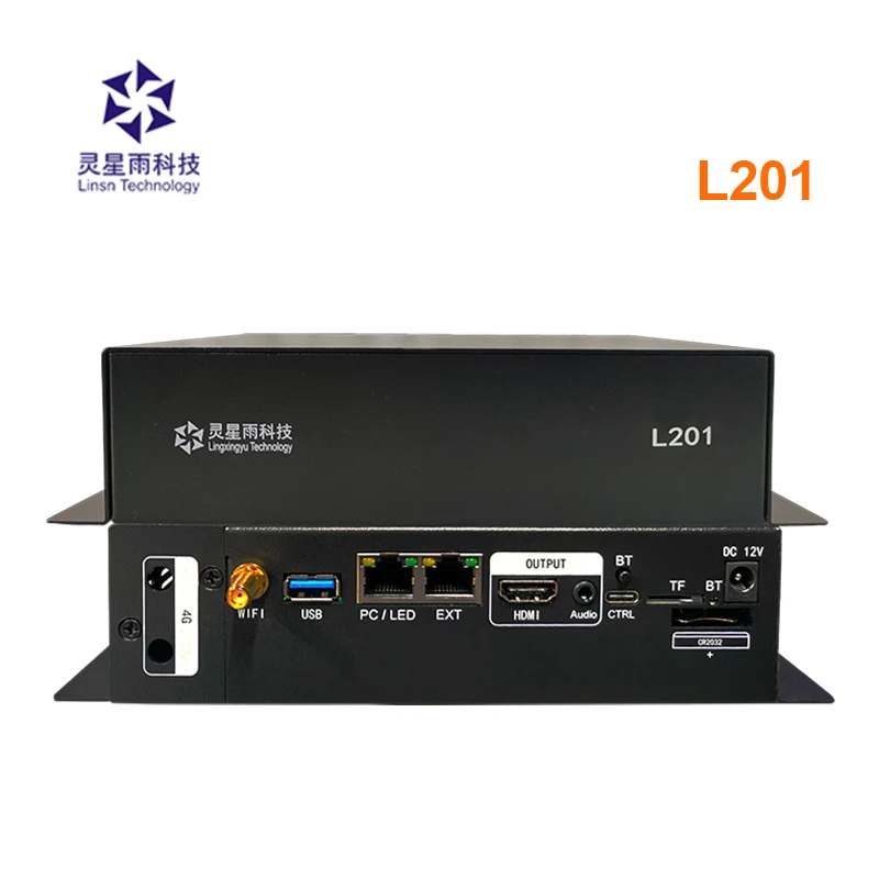 Linsn L201 New Series of Media Player Integrated with Sender and Player Support Send Content Over 4G and Wifi.