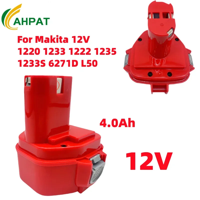 Powtree NI-MH 12V 4.0Ah For Makita 12V Ni-MH Battery Power Tools Replacement Drill Bateria PA12 1220 1222 1235 1233 Battery