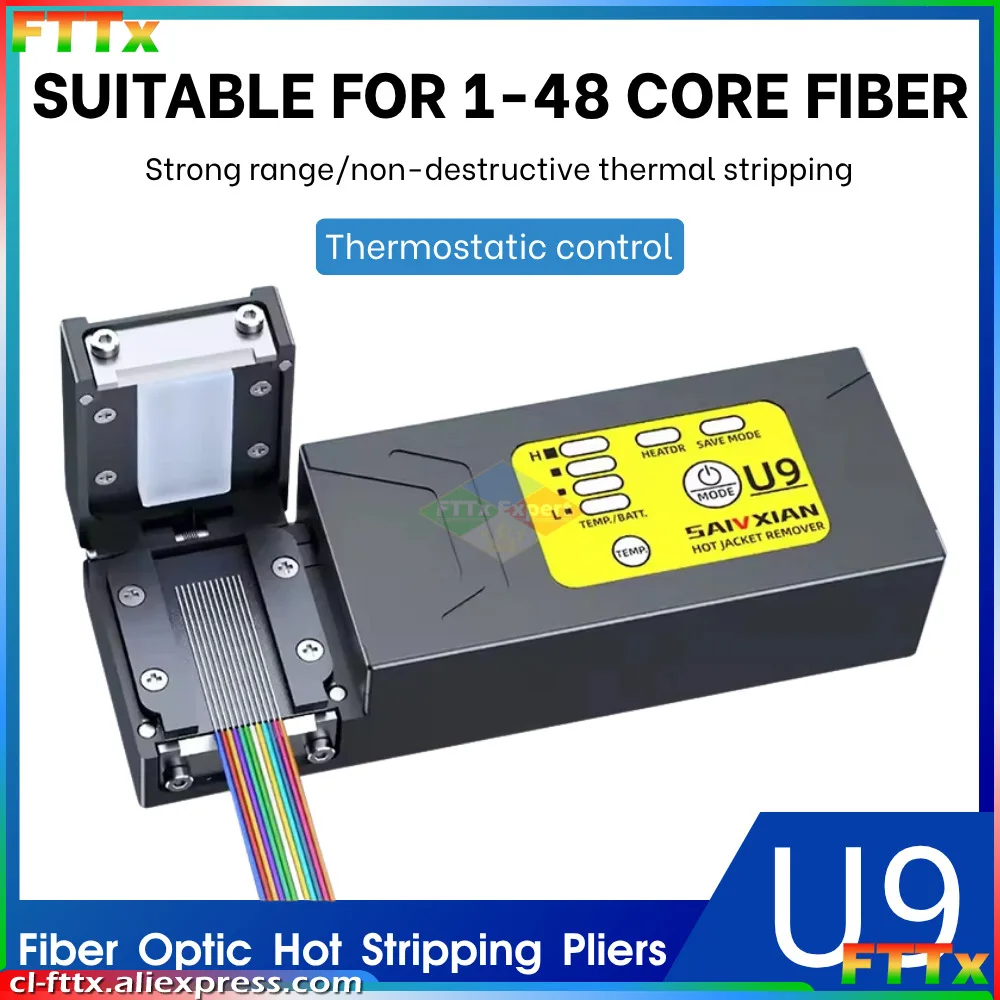 

U9 Fiber Thermal Stripper Pliers Heated Optical Wire Stripping Slitter Ribbon Fiber Hot Stripper Thermal Stripping of 12 Fibers