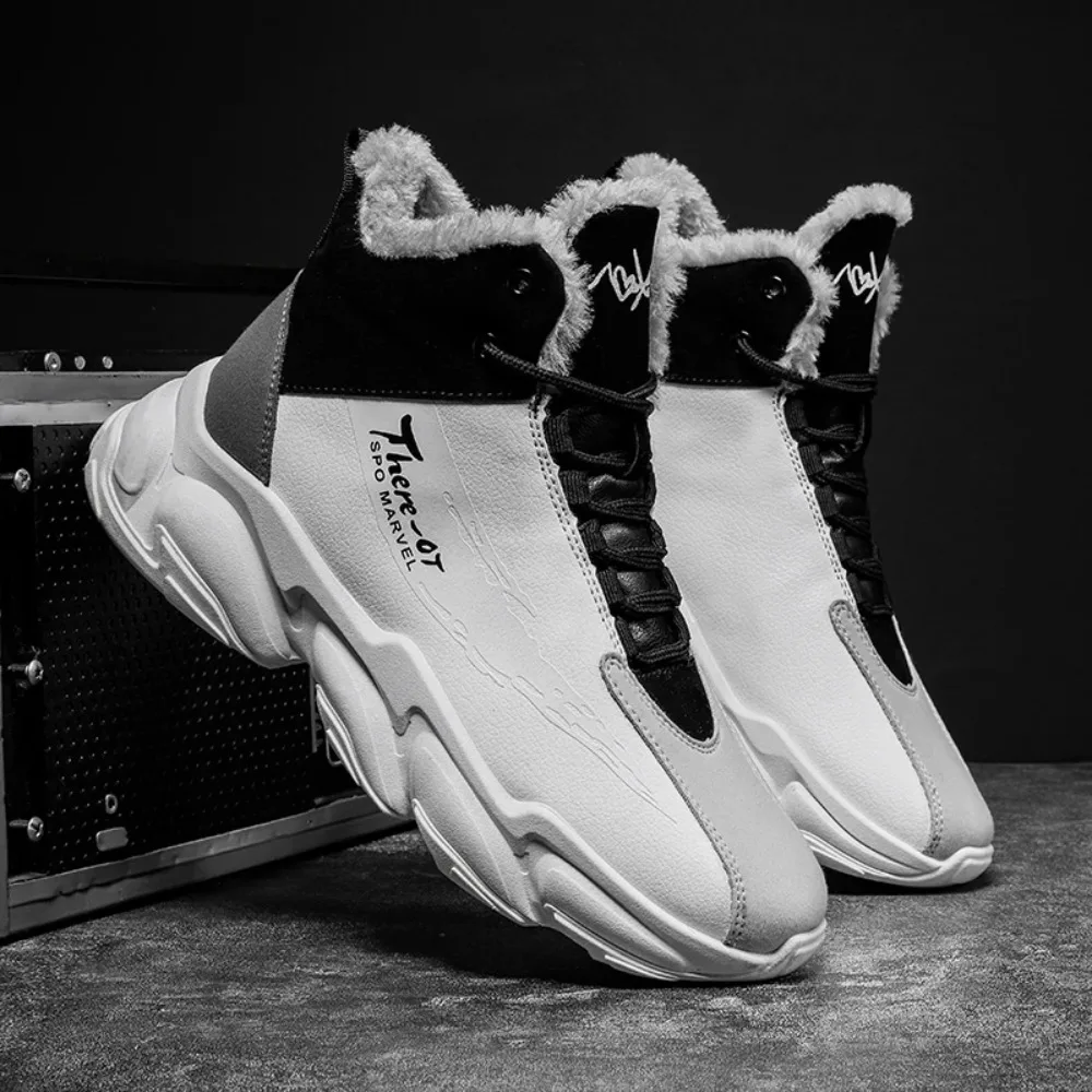 

Outdoor Running Sports Leisure Shoes 2024 Winter High Top Cotton Shoes Men's Fashion Plush Warm Comfortable Anti Slip Snow Shoes