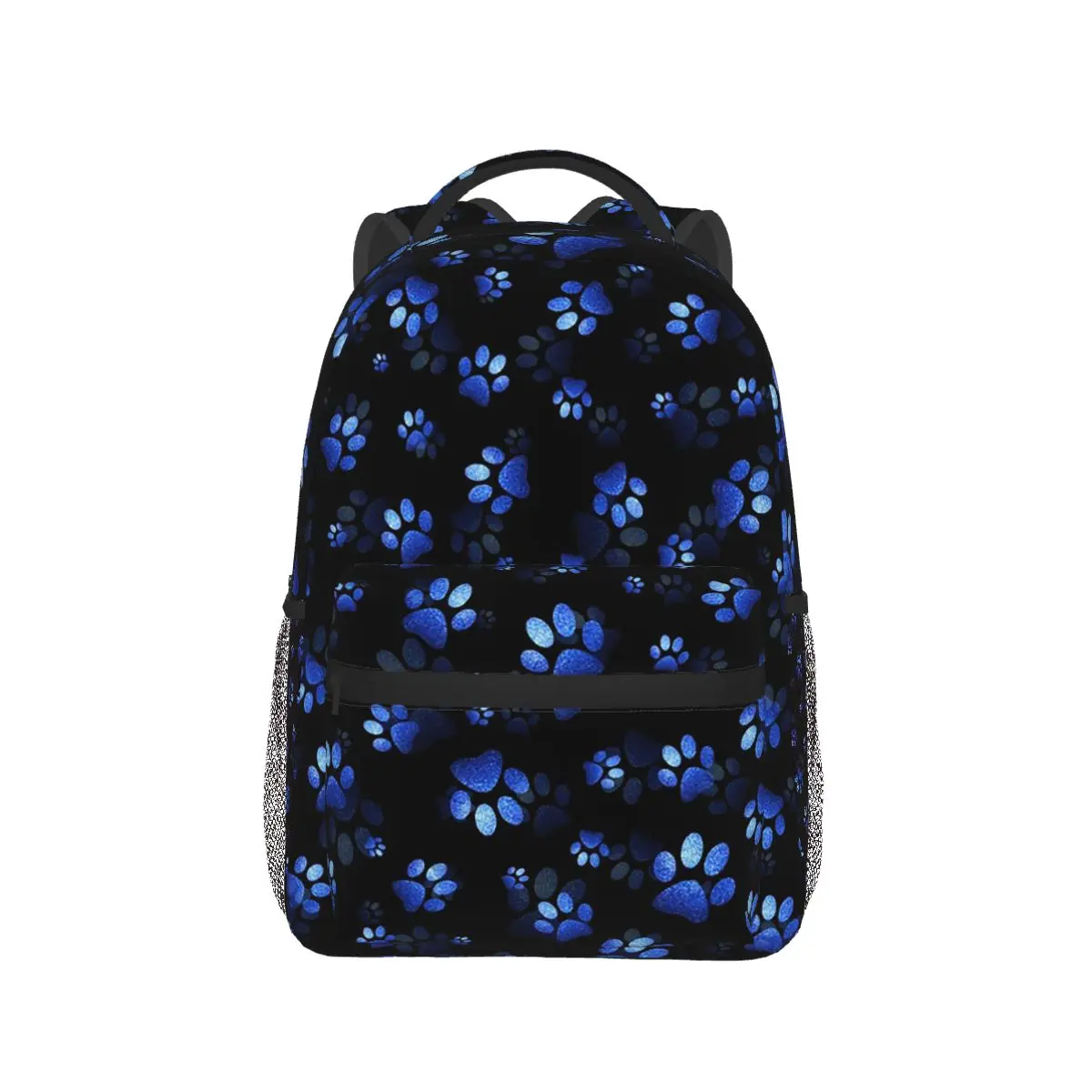 

Blue Dog Paw Pattern Backpack Hot Sale Daypack Large Capacity Kids BookBag School Bag Shoulder Bags for Men Women