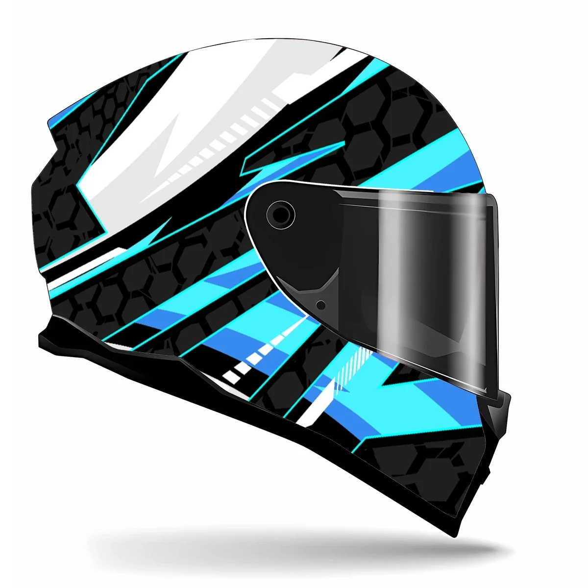 Abstract Honeycomb Stripes Full Helmet Wrap Sticker Motorcycle Helmet Racing Graphic Decal Vinyl Wrap Helmet Decor Sticker