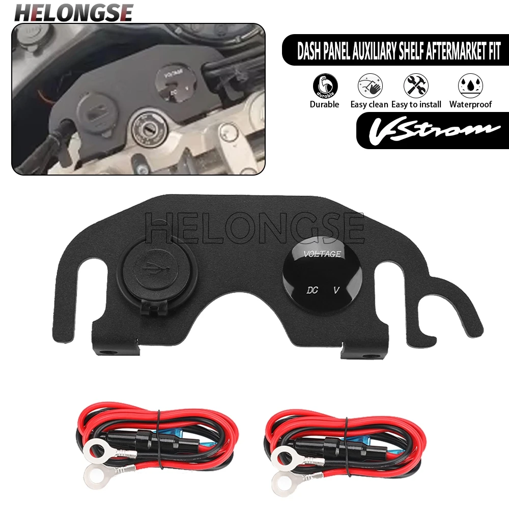 Motorcycle Fit For Suzuki V-strom650 DL650 2004 2005 2006 2007 2008 2009 2010 2011 Auxiliary Shelf USB Dash Panel Aftermarket