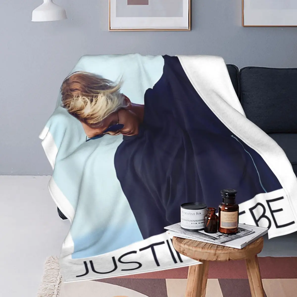 Pop Singer J-Justin Bieber Blankets Flannel All Season Multi-function Lightweight Throw Blankets for Home Couch Bedding Throws