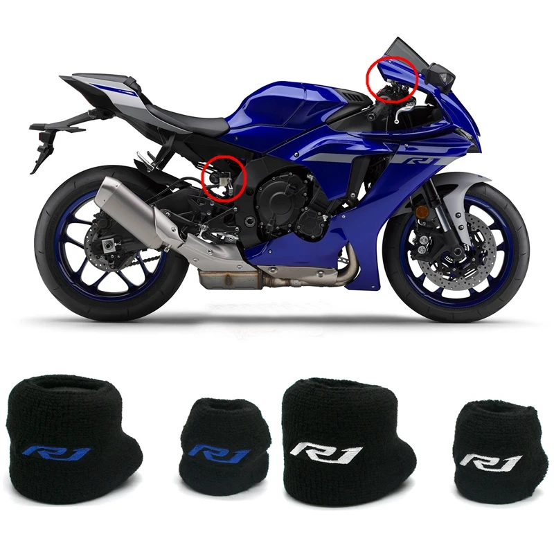 Motorcycle R1M Front Brake & Rear Clutch Fluid Oil Reservoir Cover Sock for Yamaha YZF R1 YZF-R1 Sportbikes