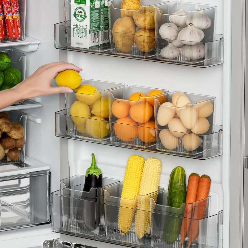 

1PCS Refrigerator Side Door Storage Box Food Vegetable Fruit Eggs Fresh Organizer Household Kitchen Fridge Containers Boxes Tea