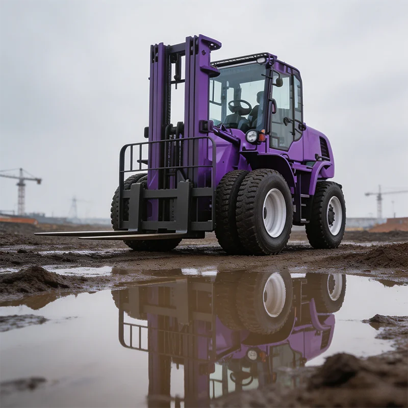 Mine Yard Off-road forklift 6.5Ton 4X4 Diesel Rough Terrain Ore Waste Heavy Loading Outdoor Forklift For Global Sale