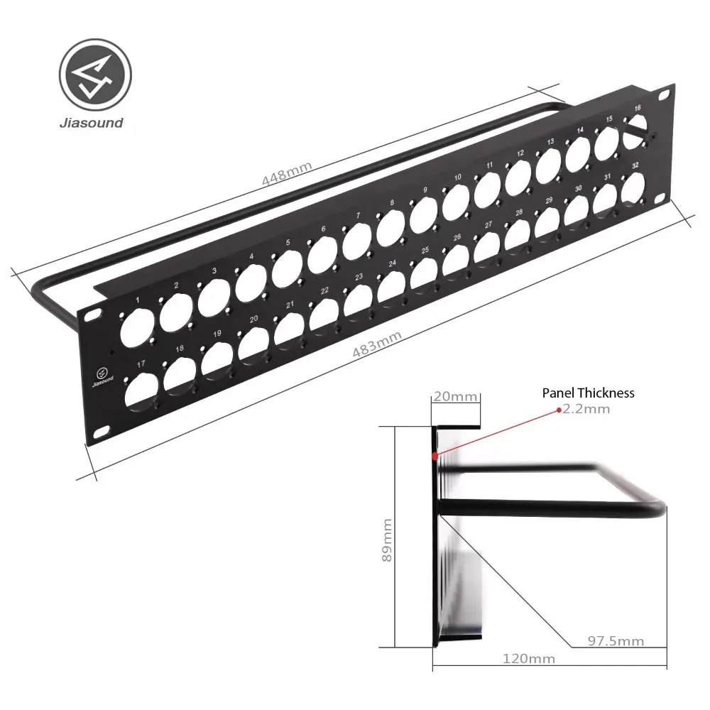 1U 2U Rack Panel krosowy 8 12 16 24 Way uchwyt skrzynia transportowa do XLR Connecctor męski Panel żeński do szafy SpeakOn