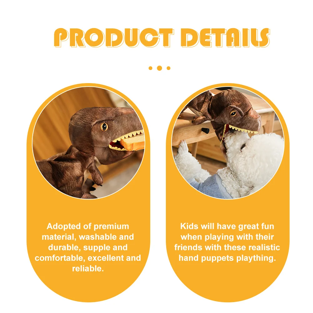 

1pc Dinosaur Hand Puppet Washable Soft Kids Interactive Play For Storytelling Animal Puppets Childrens Hand Puppet Fun