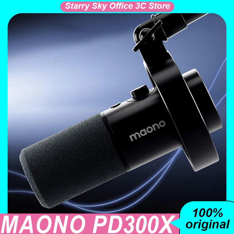 Maono PD300X Professional Recording Microphone Live Singing Game Dynamic Microphone Five Level Noise Reduction Customized Mic