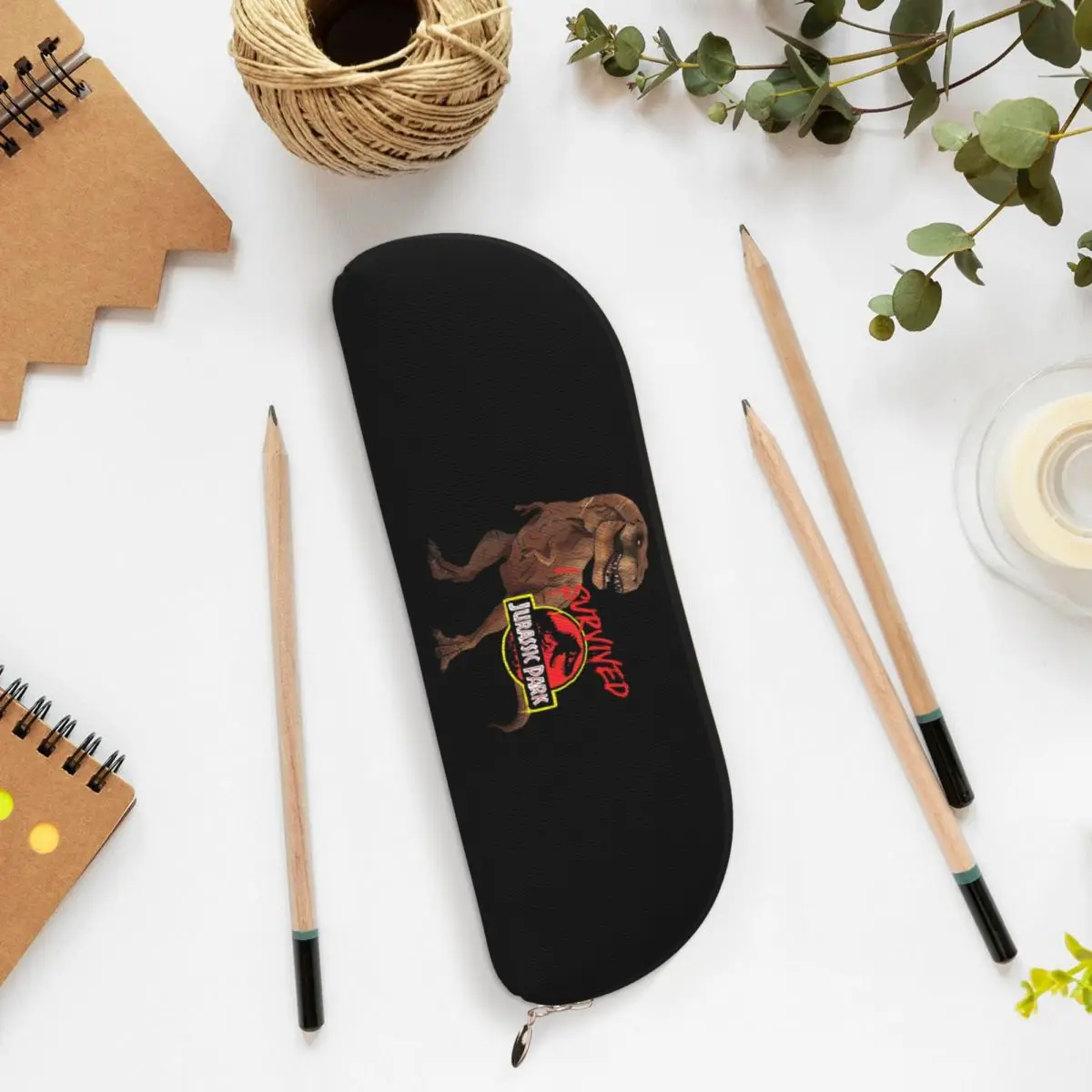 I Survived Jurassic Park Pencil Cases Pen Holder Storage Stationery Supplies Big Capacity Pen Box Pencil Bag for Studen School