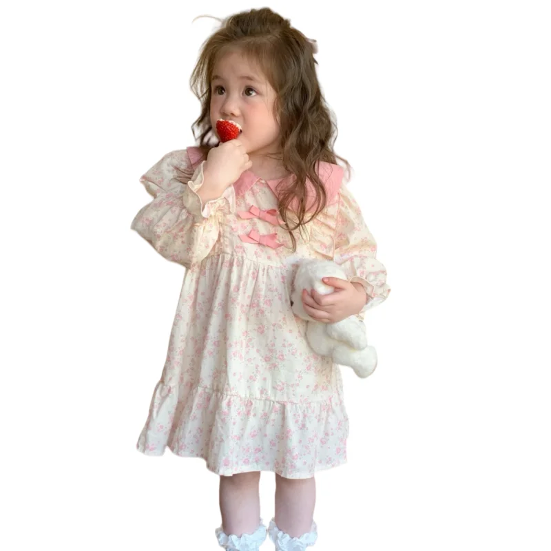 Girl Dress Kids Baby Party Birthday Evening Gown Cotton 2024 Cute Spring Autumn Outfits Toddler Beach Flower Girl Dress Children