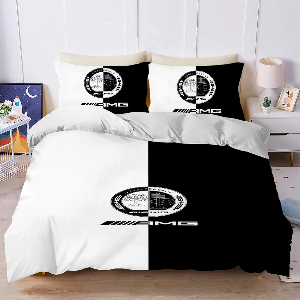 M-MercedesES A-AMG-ES Duvet Cover Set Home Style Bedding Soft Laundry Cotton Bed 3 Piece Set Student Dormitory Gift