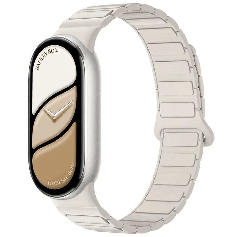 Neues Silikon-Sportarmband für Xiaomi Watch 10/9/8 Zweifarbiges Magnetarmband für Miband 10 NFC Smartwatch Ersatz-Armband